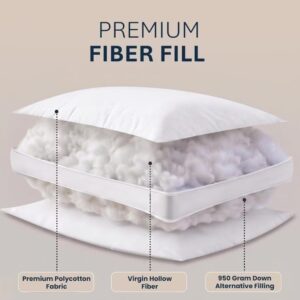 Bed Pillow, Hotel Pillows Standard Size Set of 2 White Standard