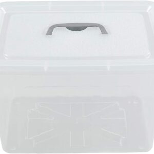 Clear Plastic Storage Bin, 12 Quart Latching Box with Lid, 1 Pack