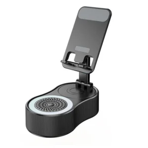 3-in-1 Phone Holder w/ Bluetooth Speaker and Power Bank - Black
